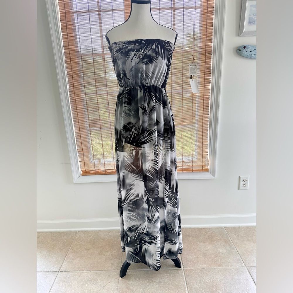 H&M  Strapless Dress Black and Grey
